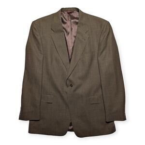 Hart Schaffner Marx Nordstrom Blazer Jacket 48R Brown Houndstooth Wool USA Made